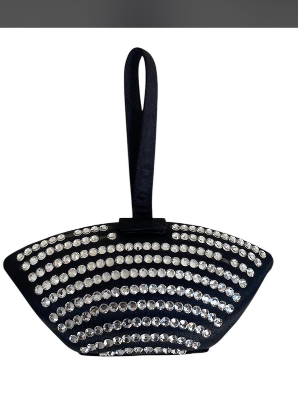 Y2K Luck Star Boutique Black Crystal-Embellished Wristlet Clutch